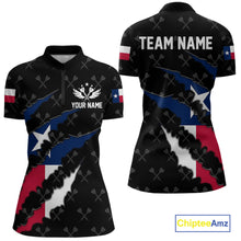 Load image into Gallery viewer, Personalized Texas Flag Darts Pattern Polo &amp; 1/4 Zip For Women Custom Texas Darts Team Jerseys TDM5418