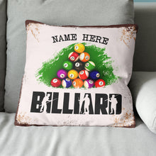 Load image into Gallery viewer, Personalized Billiard Balls Custom Grunge Style Billiard Throw Pillow TDM0898