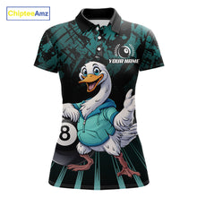 Load image into Gallery viewer, Black And Teal Grunge 8 Ball Pool Billiard Shirt For Women Custom Funny Duck Pool Team Jersey NYN3012