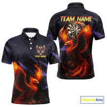 Load image into Gallery viewer, Personalized Phoenix Dartboard 3D Dart Shirts For Men Custom Darts Jerseys Polo &amp; Quarter Zip TDM4164
