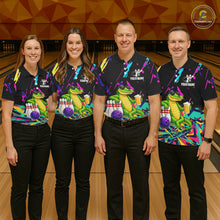 Load image into Gallery viewer, Colorful Bowling Jersey Funny Alligator Bowling Polo &amp; 1/4 Zip For Women Custom Bowling Team Shirts TDM6491