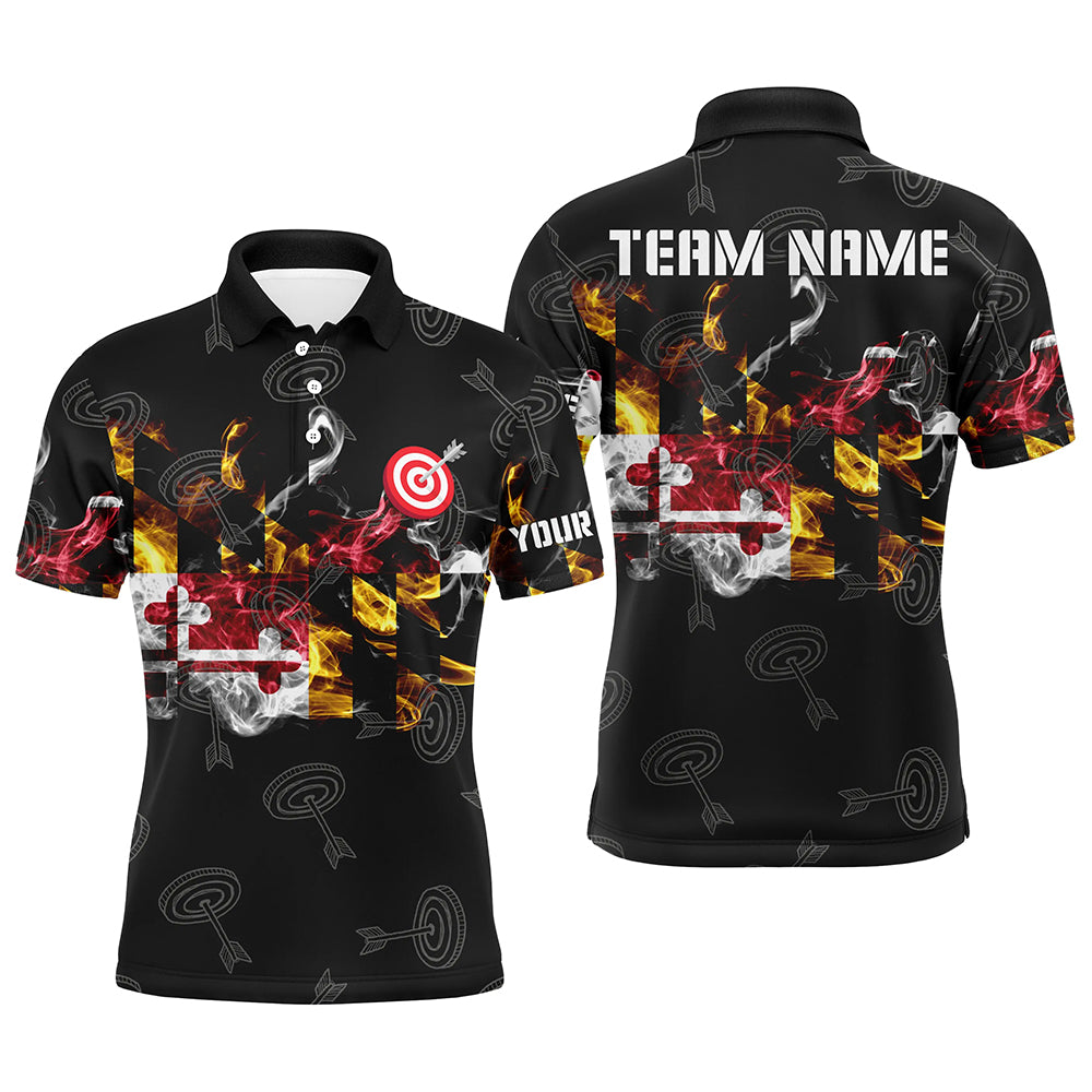 Personalized Maryland Flag Smoke Archery Shirts For Men Custom Patriotic Archery Team Jerseys TDM1801