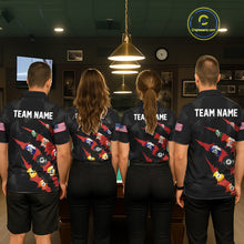 Load image into Gallery viewer, Personalized Scratch Black 8 Ball Billiard Shirt For Men, Pool Team Jersey Polo 1/4 Zip |Red TDM6072