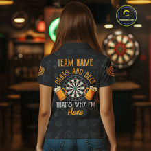 Load image into Gallery viewer, Darts And Beer That's Why I'm Here Custom Skeleton Dart Shirts For Women, Funny Drinking Jerseys TDM3989