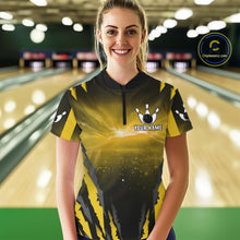 Load image into Gallery viewer, Yellow Thunder Lightning Cobra Snake Bowling Shirts For Women Custom Bowling Jersey Polo &amp; 1/4 Zip TDM6085
