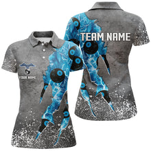 Load image into Gallery viewer, Custom Ball 8 Thunder Lighting Grunge Billiard Shirts For Women Best Billiard Team Jersey |Blue TDM1657