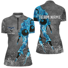 Load image into Gallery viewer, Custom Ball 8 Thunder Lighting Grunge Billiard Shirts For Women Best Billiard Team Jersey |Blue TDM1657