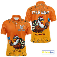 Load image into Gallery viewer, Orange Funny Turkey Darts Shirt For Men Custom Thanksgiving Shirt For Darts Player, Darts Gifts TDM4837