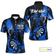 Load image into Gallery viewer, Personalized Blue Dartboard Splash Bull Darts Shirt For Men Custom Dart Jersey Team Polo &amp; 1/4 Zip TDM5277
