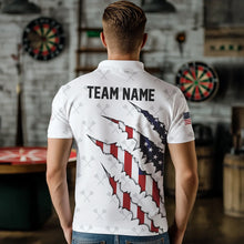 Load image into Gallery viewer, Personalized American Flag Darts Pattern Polo &amp; Quarter-Zip Shirts For Men, Patriotic Darts Jerseys TDM1675