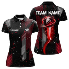 Load image into Gallery viewer, Grunge Black And Red 8 Ball Pool Lights Women's Billiard Shirts Custom Billiard Jersey Polo &amp; 1/4 Zip TDM3780