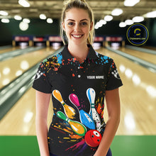 Load image into Gallery viewer, Funny Colorful Bowling Shirts For Women Custom Bowling Team Jersey Polo &amp; 1/4 Zip, Bowling Gifts TDM6590