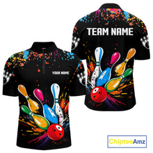 Load image into Gallery viewer, Funny Colorful Bowling Shirts For Men Custom Bowling Team Jersey Polo &amp; 1/4 Zip, Bowling Gifts TDM6590