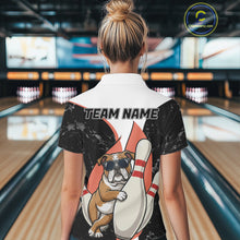 Load image into Gallery viewer, Personalized Funny Bulldog Bowling Shirts For Women Custom Bowling Team Jersey Polo &amp; 1/4 Zip TDM6595