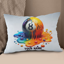Load image into Gallery viewer, Custom Colorful Melting 8 Ball Pool Throw Pillows, Best Billiard Pillow Decor TDM0814