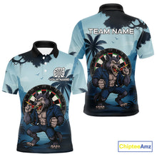 Load image into Gallery viewer, Funny Wolf Jungle Dart Shirts For Men Custom Dart Team Jerseys Polo &amp; 1/4 Zip, Best Darts Gifts TDM4085