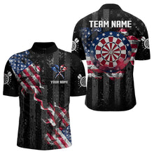 Load image into Gallery viewer, Custom US Flag Smoke Dart Shirt For Men, Patriotic Dart Jersey Pocket Option TDM3514