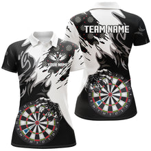 Load image into Gallery viewer, Personalized Black White Darts Board Claws Women Polo &amp; 1/4 Zip Shirts Custom Darts Team Jerseys TDM1550