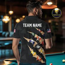 Load image into Gallery viewer, Personalized Scratch 8 Ball Billiard Shirt For Men Custom Pool Jersey, Billiard Team Shirt |Black TDM5990