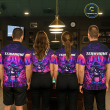 Load image into Gallery viewer, Custom Retro Funny Neon 8 Ball Pool Billiard Shirt For Men, Billiard Team Jersey Polo &amp; 1/4 Zip TDM6219