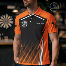 Load image into Gallery viewer, Orange Sport Style Dart Arrows Dart Polo &amp; 1/4 Zip Shirts For Men, Dart Jerseys NYN0059