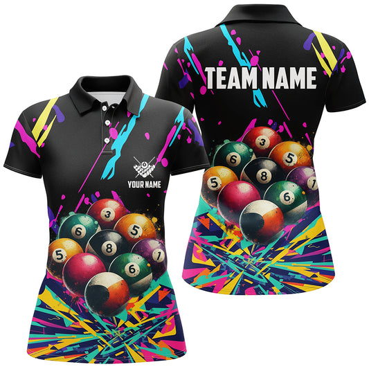 Personalized Colorful Billiard Balls 3D Printed Shirts For Women Custom Unique Billiard Apparel TDM1581