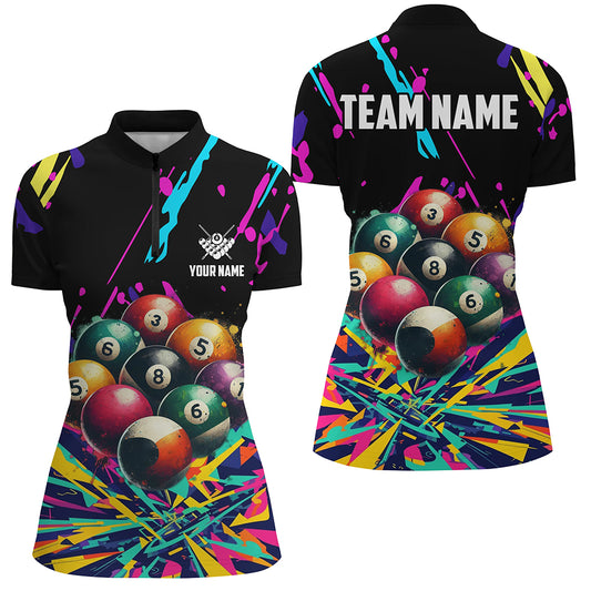 Personalized Colorful Billiard Balls 3D Printed Shirts For Women Custom Unique Billiard Apparel TDM1581