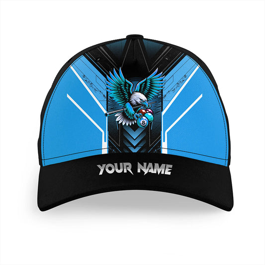 Blue Funny Eagle Billiard Cap Hats Custom 3D Printed Billiard Baseball Caps For Pool Player TDM2413
