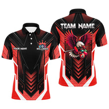 Load image into Gallery viewer, Personalized Funny Eagle Billiard Shirts For Men Custom Name Red Billiard Balls Sports Jerseys TDM2414