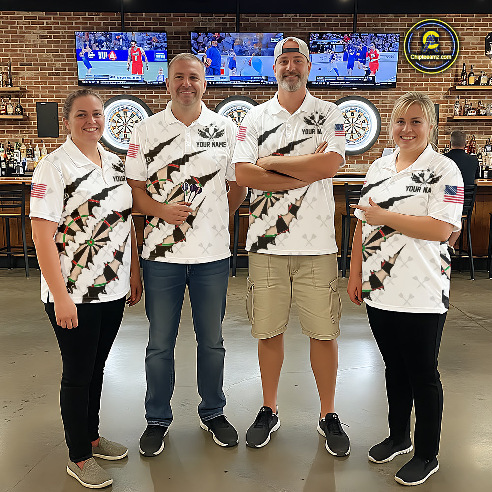 Personalized Scratch Darts Shirt For Women Custom Darts Jersey Team Polo & Quarter Zip |White TDM5867