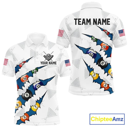 Personalized Scratch 8 Ball Billiard Shirt For Men Custom Pool Jersey, Billiard Team Shirt |Blue TDM5870