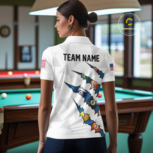 Load image into Gallery viewer, Personalized Scratch 8 Ball Billiard Shirt For Women Custom Pool Jersey, Billiard Team Shirt |Blue TDM5870