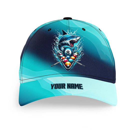 Personalized Blue Pool Balls Shark Billiard Hat Custom 3D Baseball Billiard Caps For Pool Player TDM3843