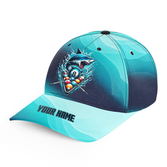 Personalized Blue Pool Balls Shark Billiard Hat Custom 3D Baseball Billiard Caps For Pool Player TDM3843