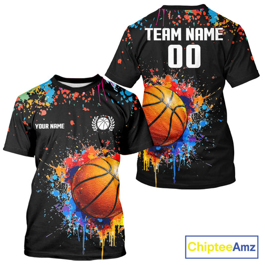 Funny Colorful Paint Splash Basketball Shirt Custom Name And Number Best Basketball Team Jersey TDM5673