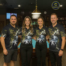 Load image into Gallery viewer, Custom Green Camo 8 Ball Pool Smoke Billiard Shirt For Women, Billiard Team Jersey Polo &amp; 1/4 Zip TDM6032