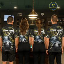 Load image into Gallery viewer, Custom Green Camo 8 Ball Pool Smoke Billiard Shirt For Women, Billiard Team Jersey Polo &amp; 1/4 Zip TDM6032