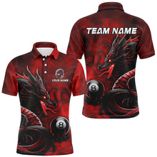Load image into Gallery viewer, Personalized Billiard Dragon 8 Ball Pool Shirts For Men Custom Red Team League Billiard Jerseys TDM1972
