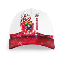 Load image into Gallery viewer, Personalized Billiard Balls Fire Hats For Pool Player Custom 3D Printed Billiard Baseball Cap |Red TDM1591