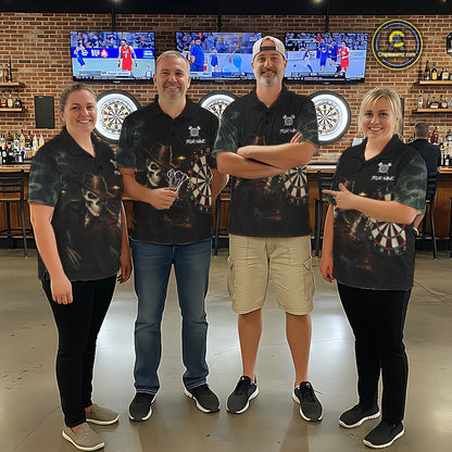 Funny Skeleton Smoke Darts Shirts For Men Custom Darts Team Jersey, Personalized Darts Gift TDM7177