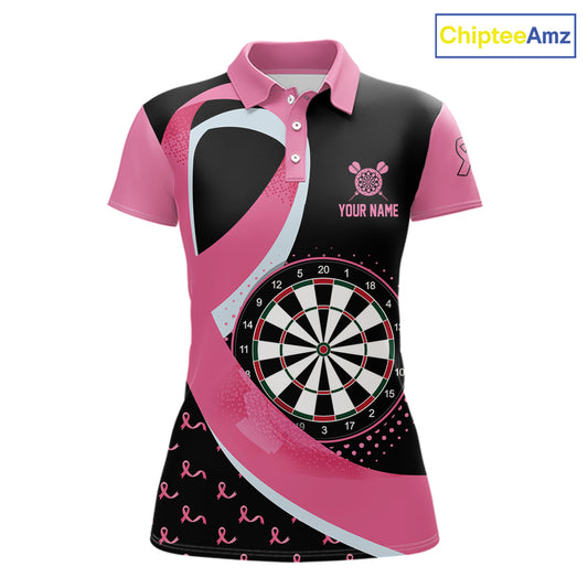Personalized Breast Cancer Awareness Darts Shirts For Women Custom Pink Ribbon Darts Team Jersey TDM7182