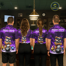 Load image into Gallery viewer, Funny Bulldog Pool Balls Billiard Shirt For Women Custom Billiard Team Jersey Polo &amp; 1/4 Zip |Purple TDM6478