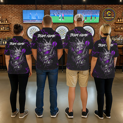 Black And Purple Personalized Dragon Beer Darts Shirts For Men Custom Darts League Team Jersey TDM7206
