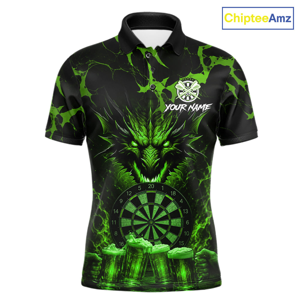 Black And Green Personalized Dragon Beer Darts Shirts For Men Custom Darts League Team Jersey TDM7207