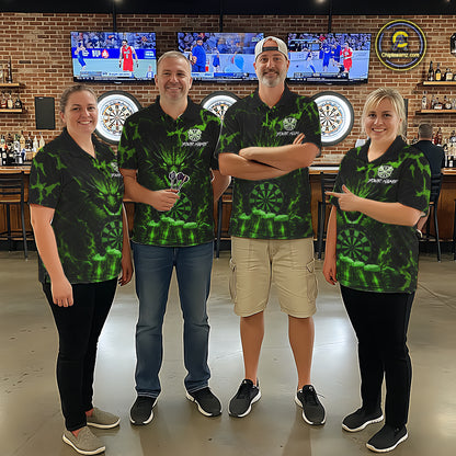 Black And Green Personalized Dragon Beer Darts Shirts For Men Custom Darts League Team Jersey TDM7207