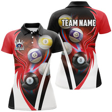 Load image into Gallery viewer, Personalized Billiard Tournament Shirts For Women Custom Team Name Billiard Balls Pool Jerseys | Red TDM2469