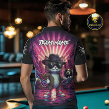 Load image into Gallery viewer, Funny Cat 8 Ball Billiard Shirt For Men Custom Neon Graffiti Billiard Jersey Team Polo &amp; 1/4 Zip TDM5444