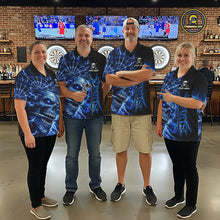 Load image into Gallery viewer, Blue Darts Skull Polo &amp; Quarter Zip Shirt For Men Custom Thunder Lighting Darts Team Jersey TDM6061