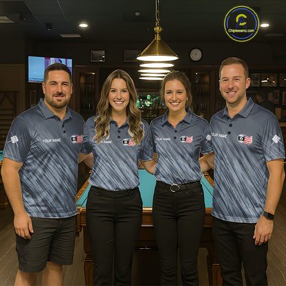 Personalized Billiard American Flag 9 Ball Pool Shirt For Men, Patriotic Billiard Team Jersey TDM7228