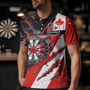 Personalized Canada Flag Dartboard Smoke Dart Shirts For Men, Pride Patriotic Dart Team Jerseys TDM3562